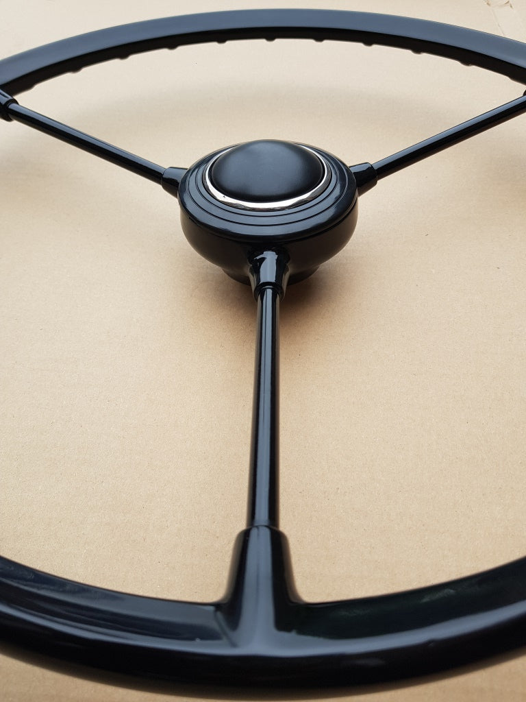 Black Black 3 spoke steering wheel for VW type 2 early bay window 1967 to 1973