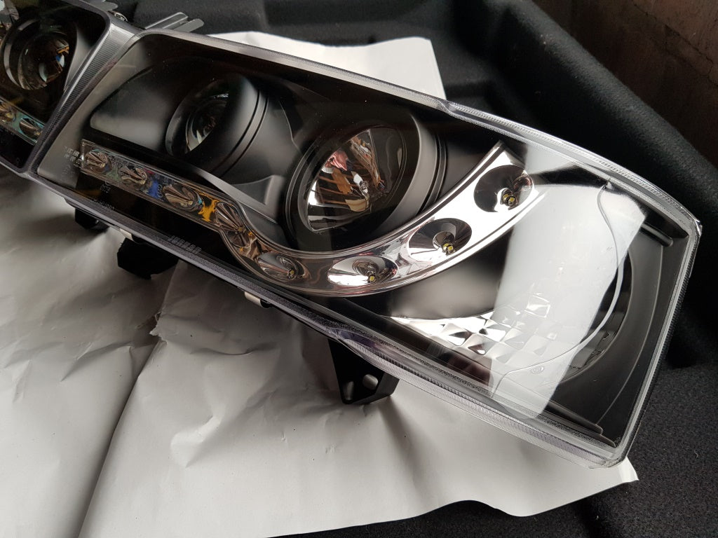 VW T4 Transporter Caravelle Van Audi R8 style DRL LED Front Projector Headlights