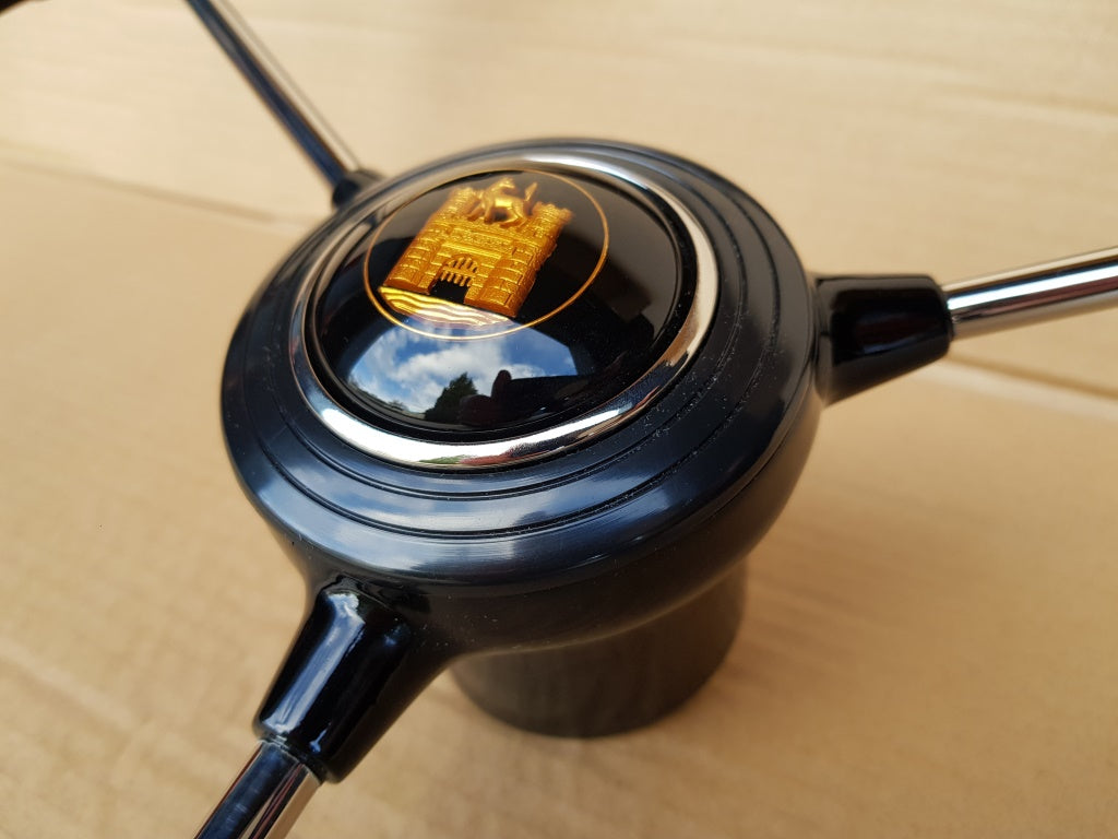 Black 3 spoke steering wheel for VW type 2 early bay window 1967 to 1973