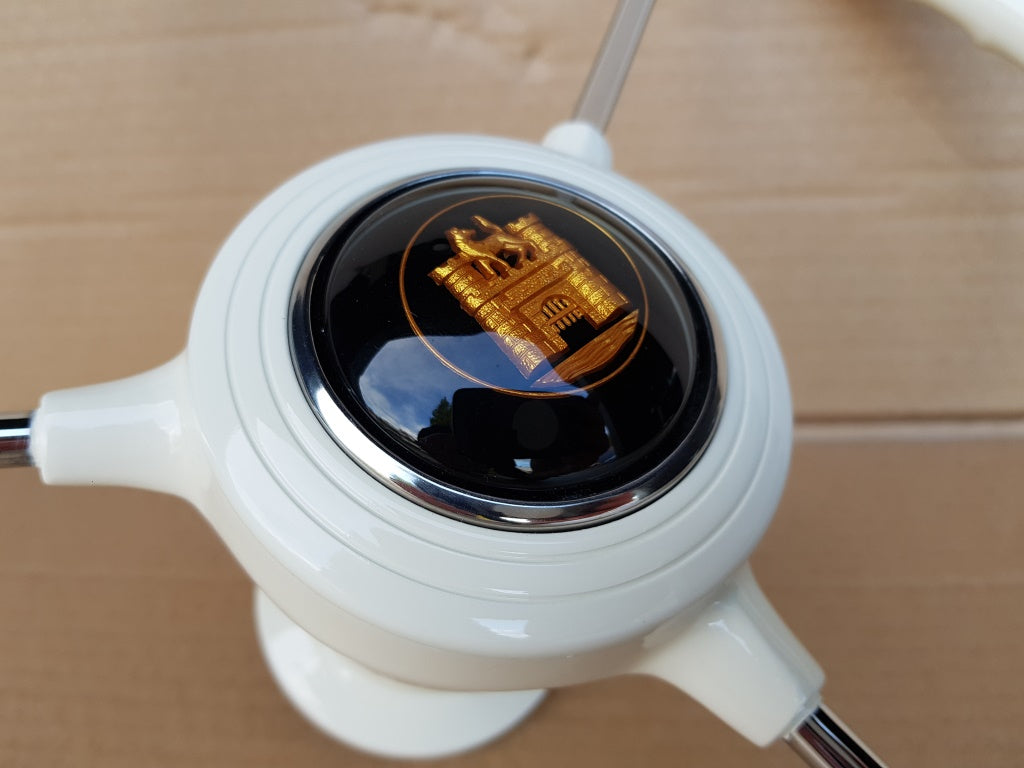 White ivory 3 spoke steering wheel for vw type 1 and type 3 including ghia 1959 to 1974