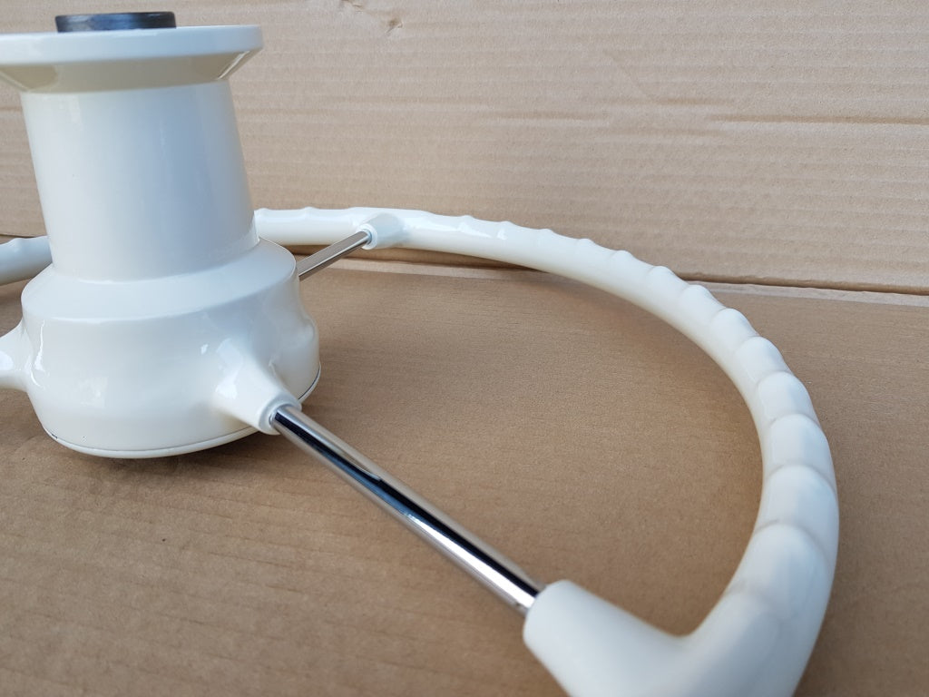 White ivory 3 spoke steering wheel for vw type 1 and type 3 including ghia 1959 to 1974