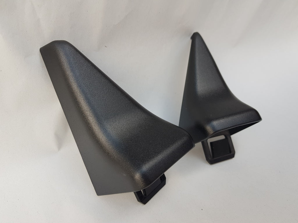Pair of VW T4 Transporter Caravelle Front Cab Door Mirror Triangle Trim Panel End Finishers Rare Accessory Option