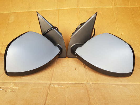 VW T6 T6.1 Transporter Caravelle Front Cab Side Door Wing Mirrors Electric adjust heated glass with Primed covers