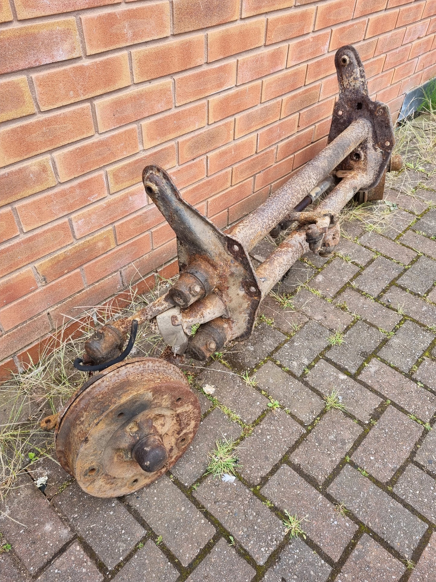 Vw splitscreen bus camper van front axle complete drum to drum beam inc spindles
