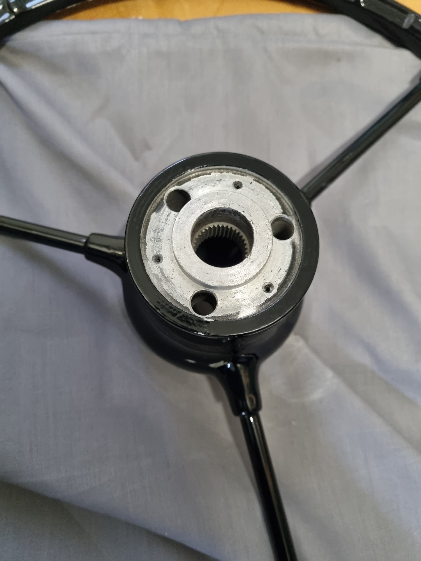 Black Black 3 spoke steering wheel for VW type 2 early bay window 1967 to 1973