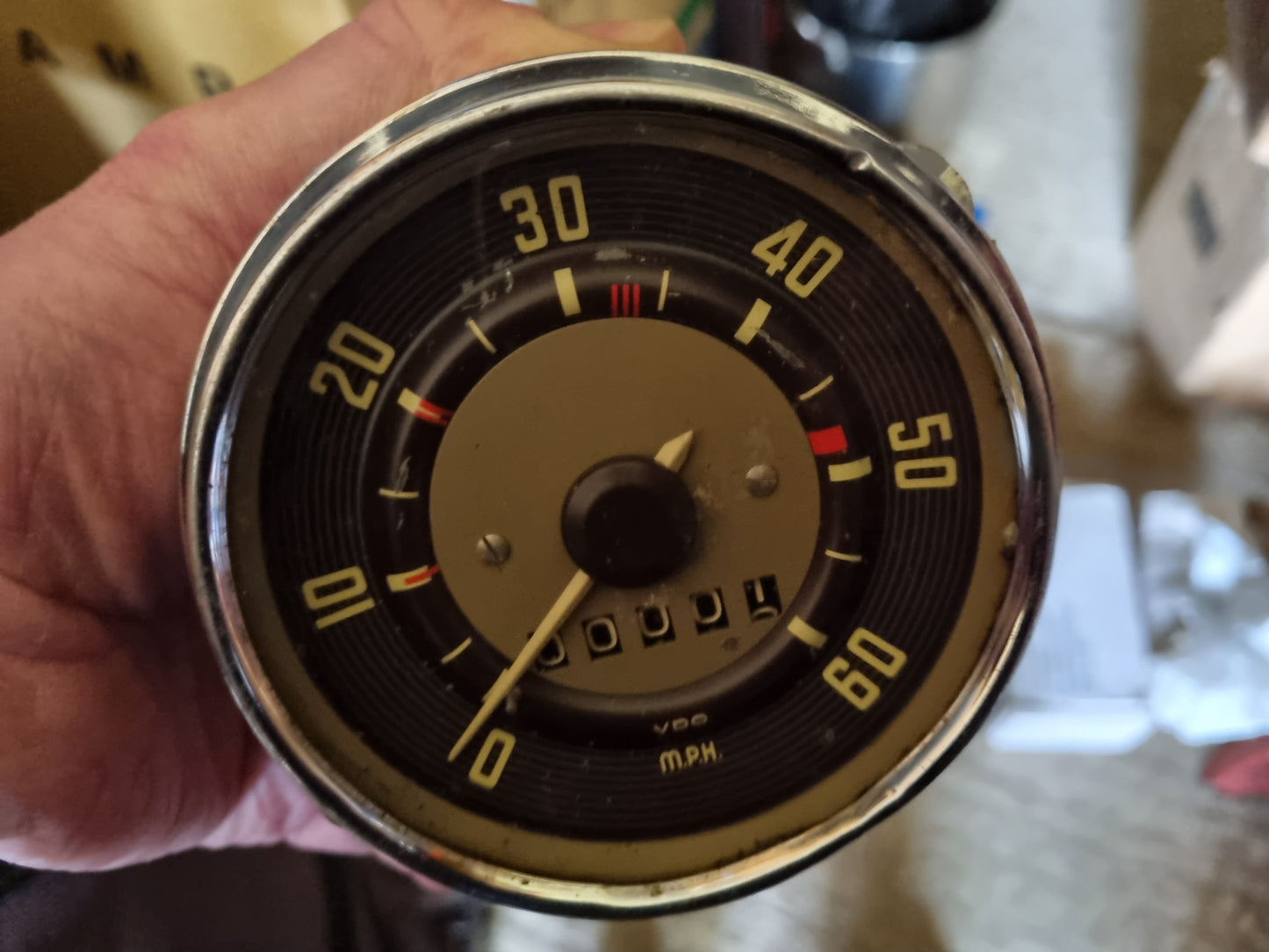 NOS VW Type 2 Splitscreen Bus Bulli Barndoor Deluxe VDO MPH speedometer speedo 2