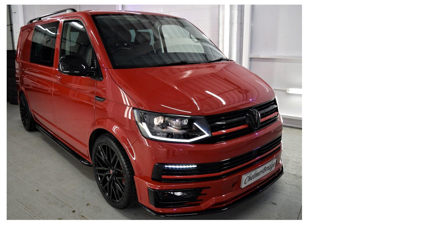 VW Transporter T6 LED DRL Black Projector Headlights Headlamps With Dynamic Indicators