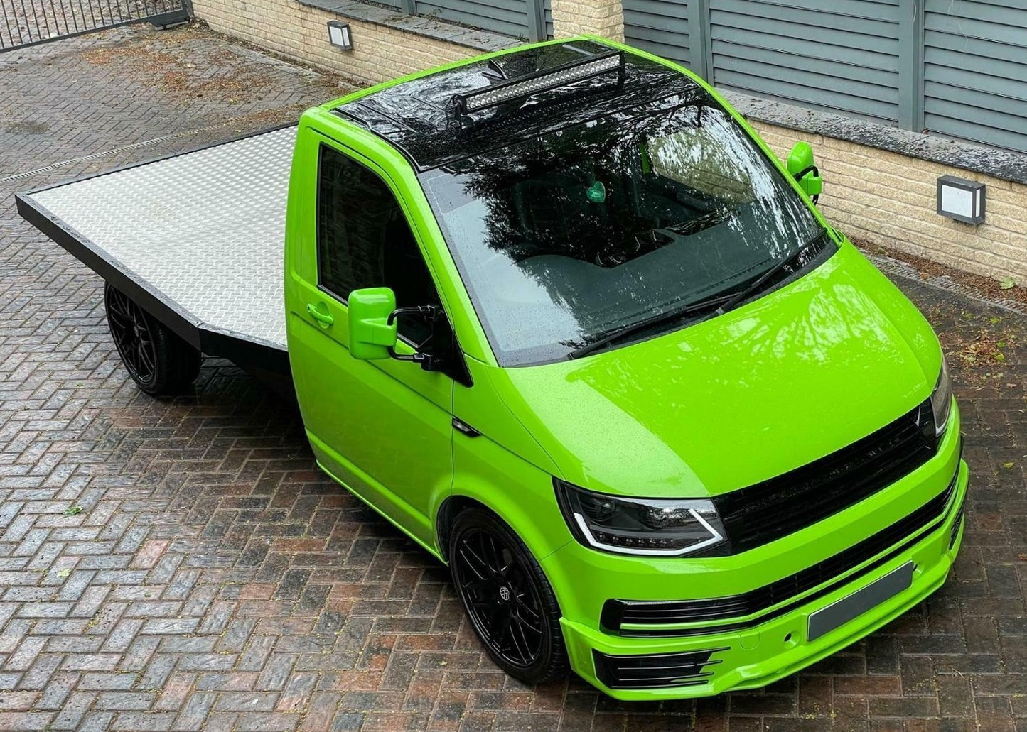 VW Transporter T6 LED DRL Black Projector Headlights Headlamps With Dynamic Indicators