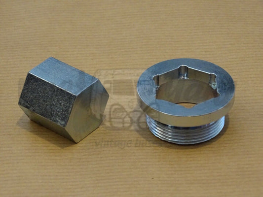 Oil filler neck special nut and tool