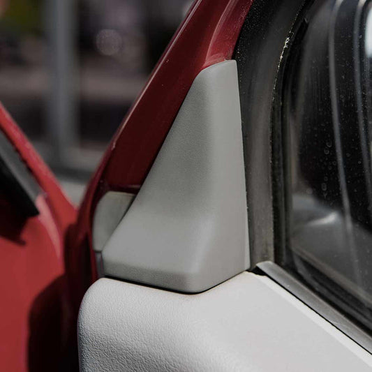 Pair of VW T4 Transporter Caravelle Front Cab Door Mirror Triangle Trim Panel End Finishers Rare Accessory Option