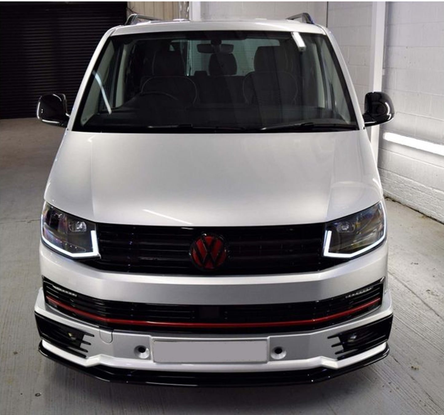 VW Transporter T6 LED DRL Black Projector Headlights Headlamps With Dynamic Indicators