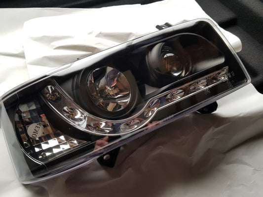VW T4 Transporter Caravelle Van Audi R8 style DRL LED Front Projector Headlights